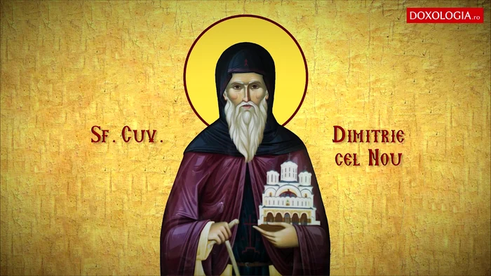 Icon of Saint Demetrius the New, Protector of Bucharest Photo Doxology dms