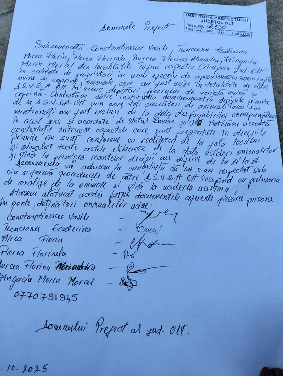 People addressed the Olt prefecture with a complaint PHOTO: farmers archive