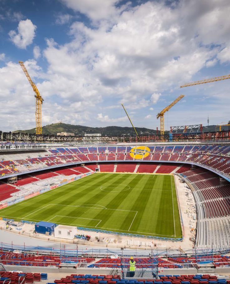 The current stage of the reconstruction work of the Spotify Camp Nou, which Barcelona will return to on August 10 / Photo: FC Barcelona