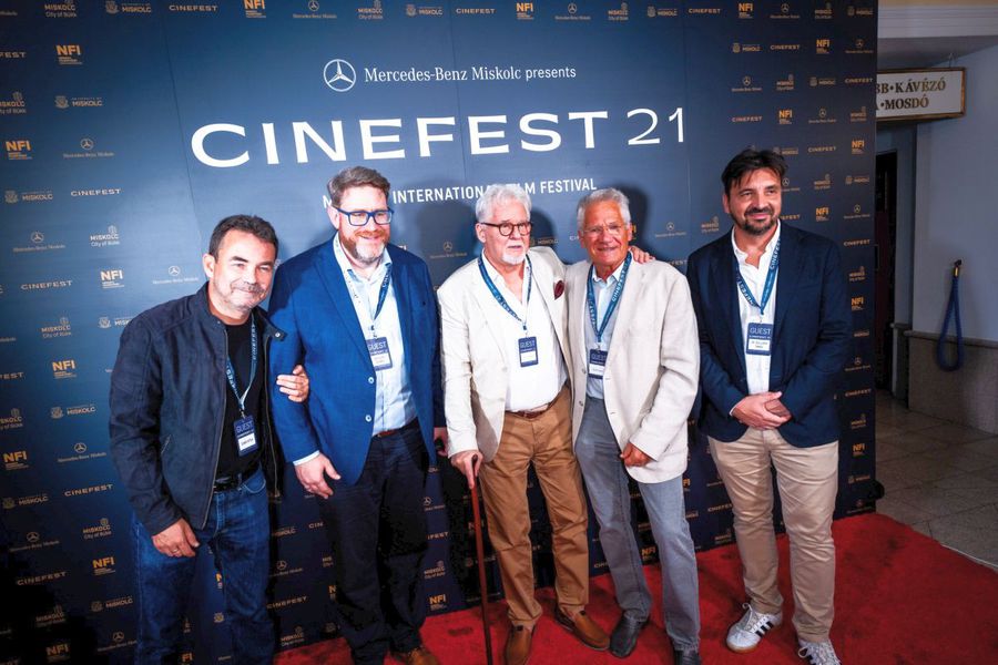 Boloni and the production team of the documentary Boloni, before the decisive match with Austria: