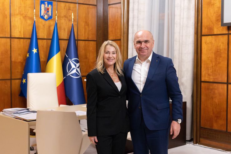 Nadia Comăneci, in the office of Ilie Bolojan/ Photo: Gov.ro