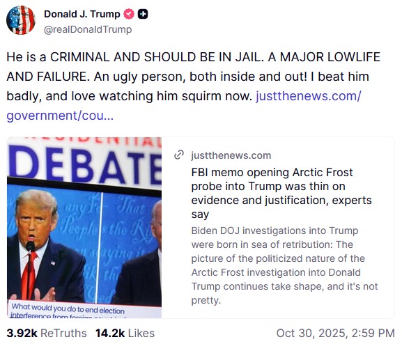 Donald Trump attacked Joe Biden
