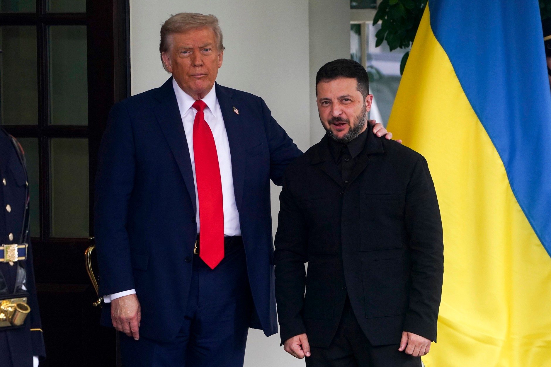 United States President Donald Trump welcomes Ukrainian President Volodymyr Zelensky at the White House, Washington, United States, August 18, 2025.