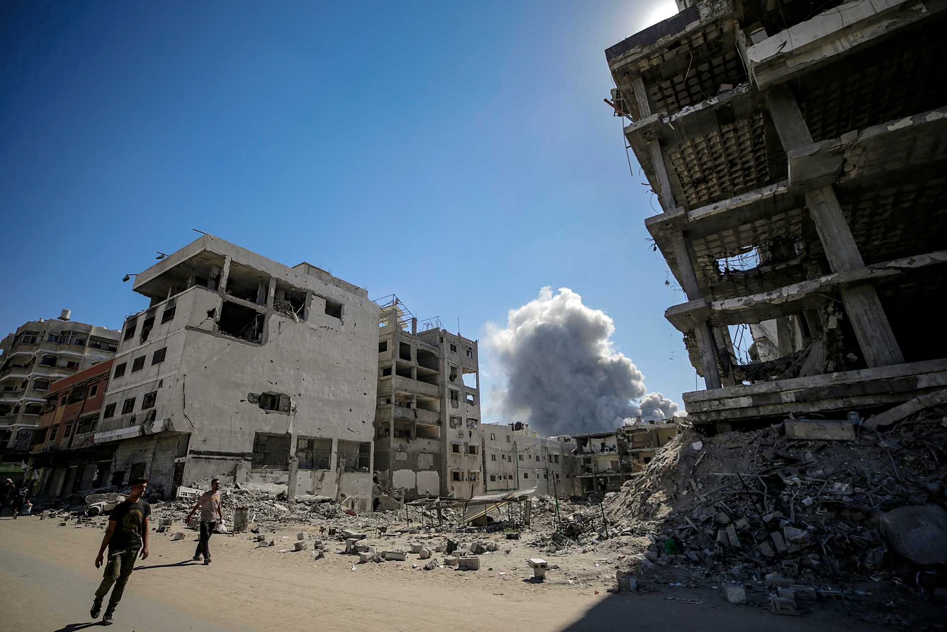 Buildings in the city of Gaza after an Israeli attack, October 1, 2025.