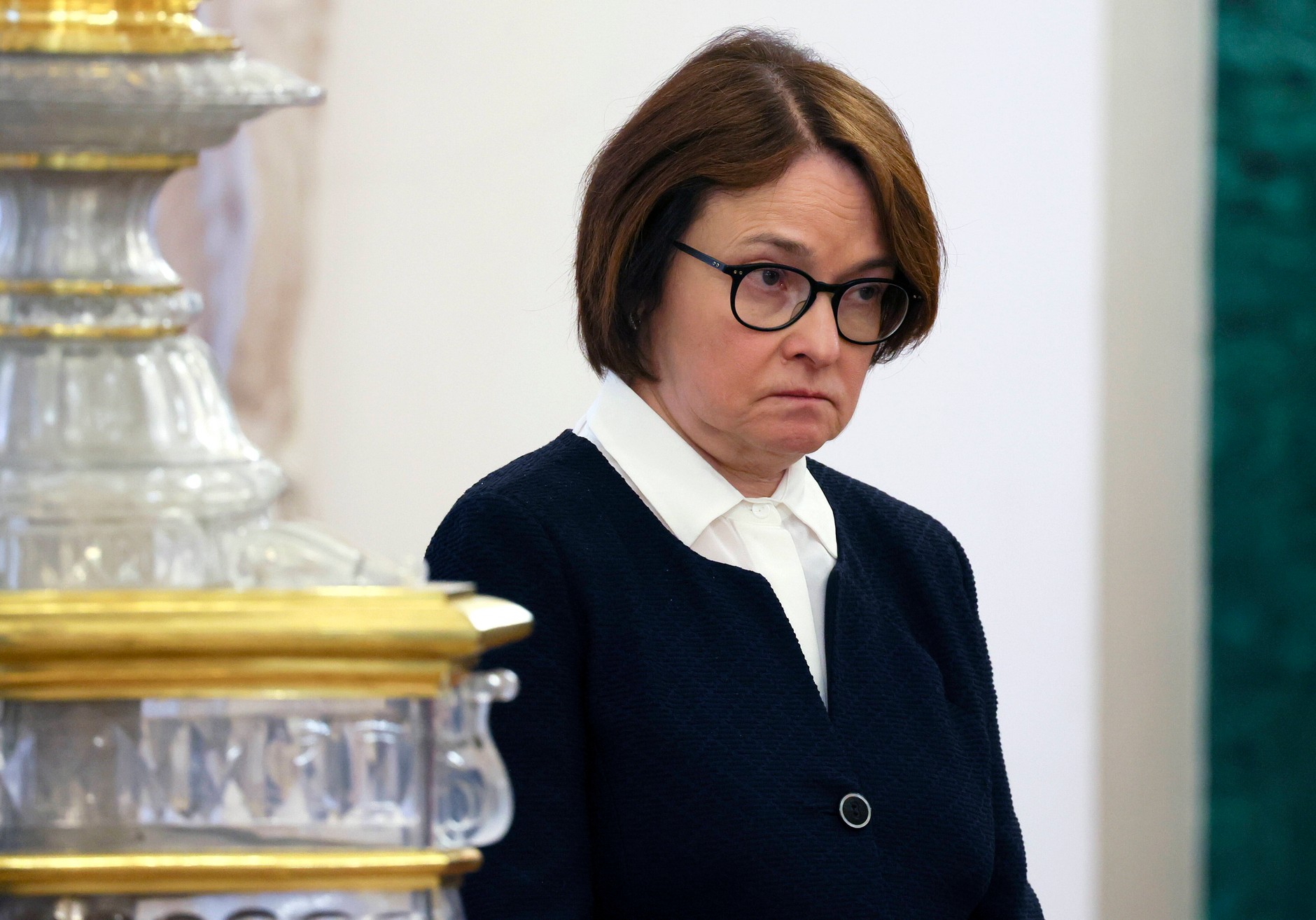 Elwira Nabillin, president of the Russian Central Bank, during the celebration of the Day of Victory. Moscow, May 9, 2025