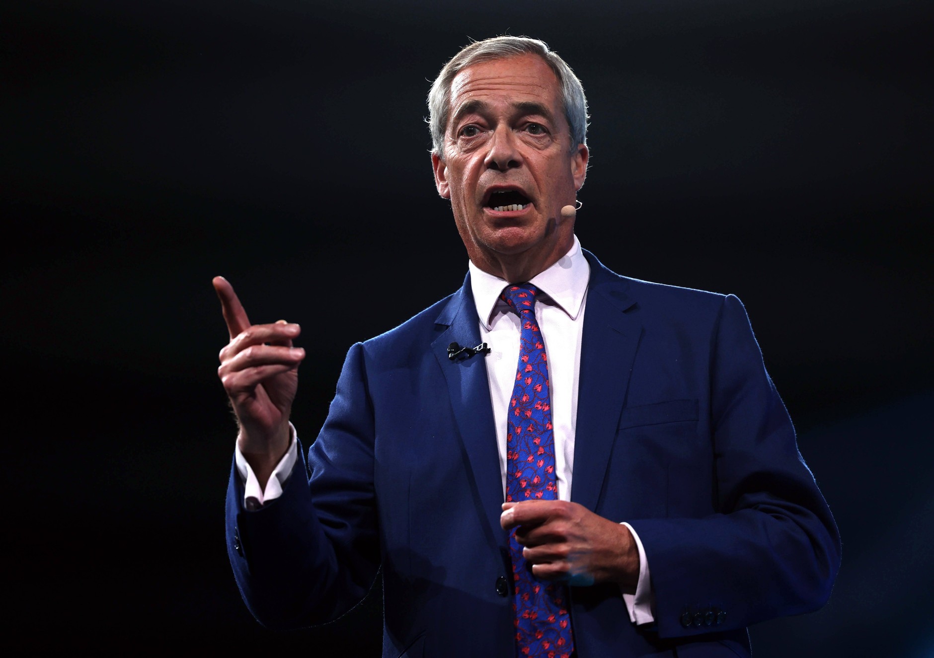 Reform leader UK Nigel Farage at Birmingham, Great Britain, September 6, 2025.