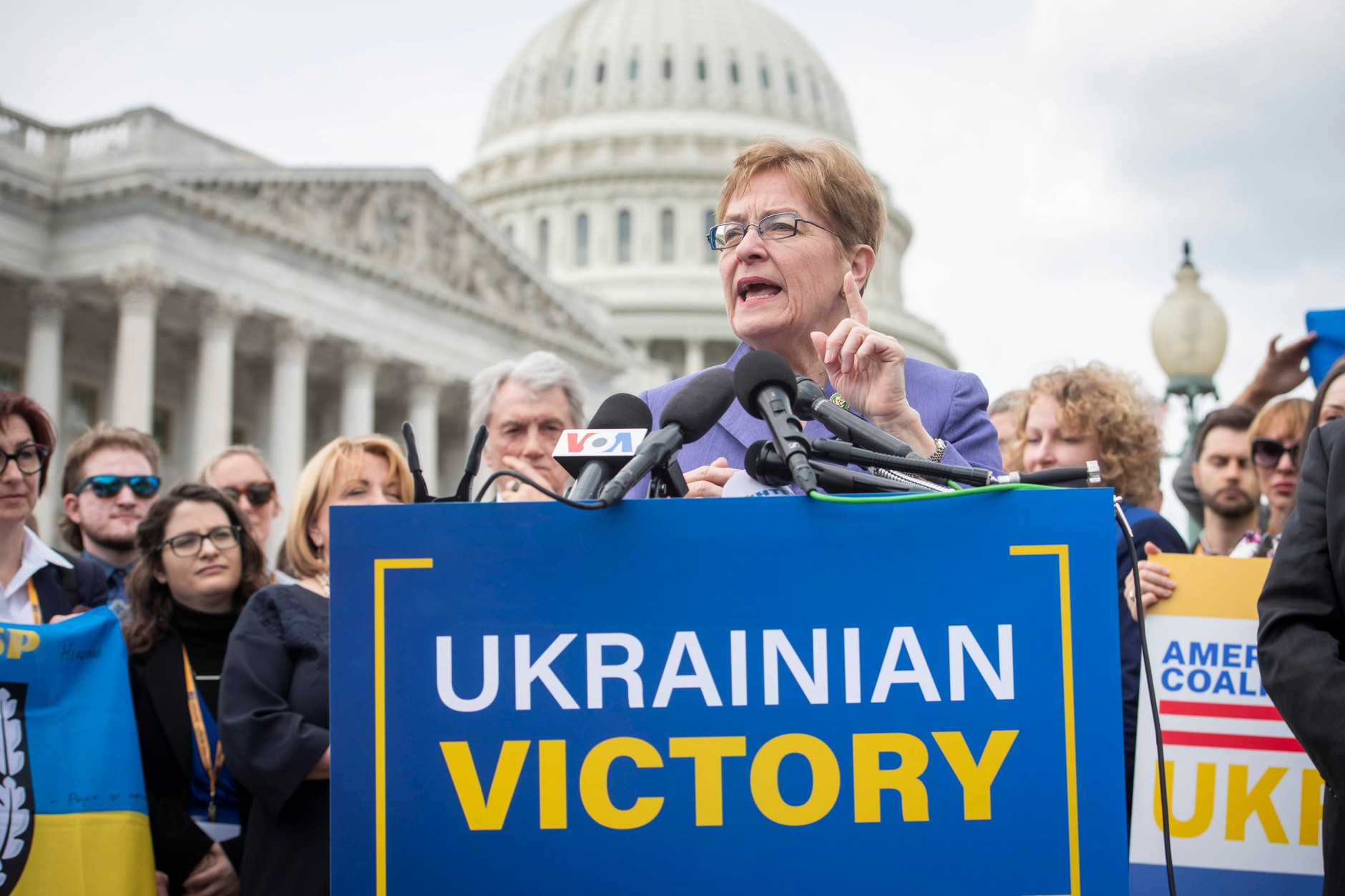 Marcy Kaptur, congresswoman from Ohio, during a pro-Ukraine press conference on Capitol Hill. Washington, April 25, 2023