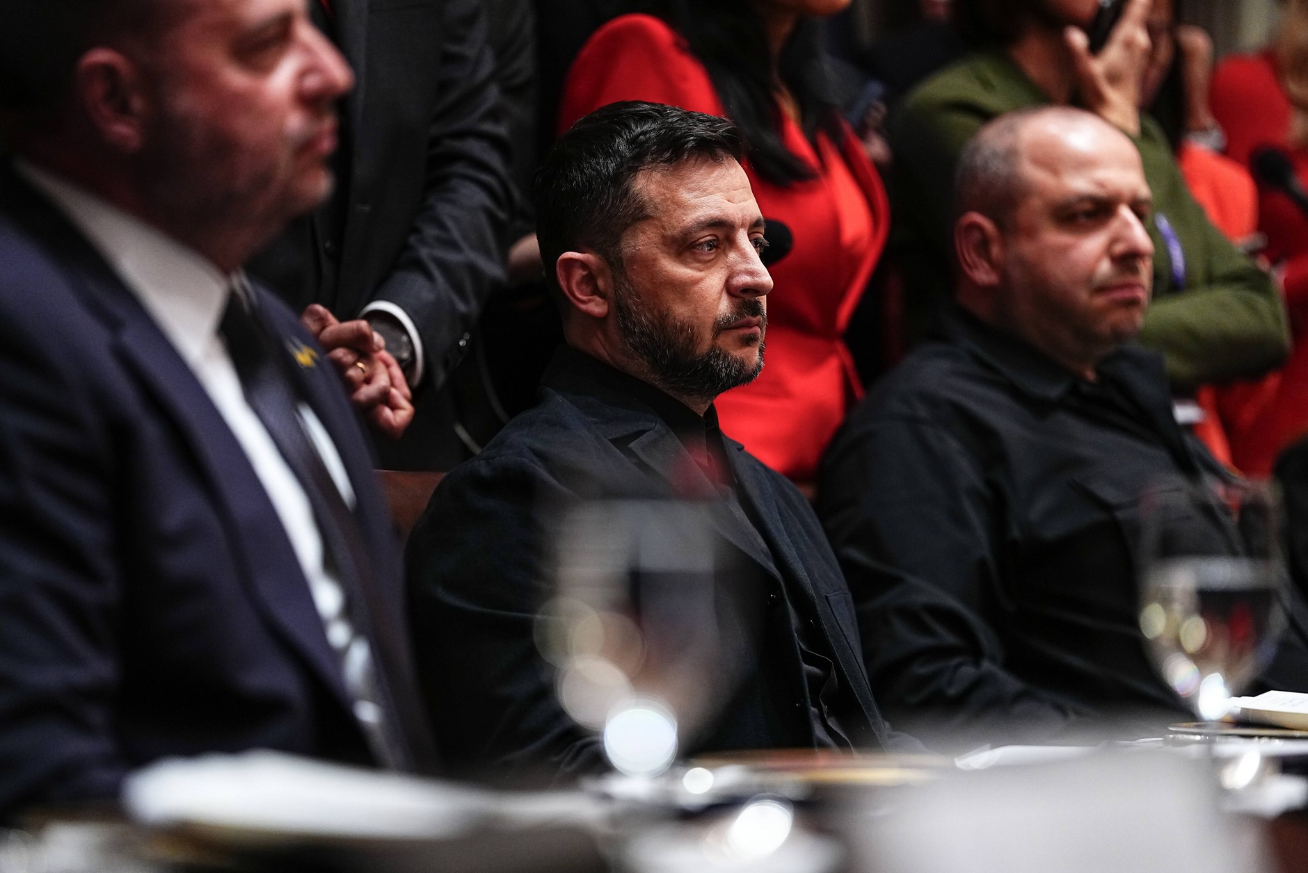 President of Ukraine Volodymyr Zelensky during lunch with US President Donald Trump at the White House. Washington, United States, October 17, 2025