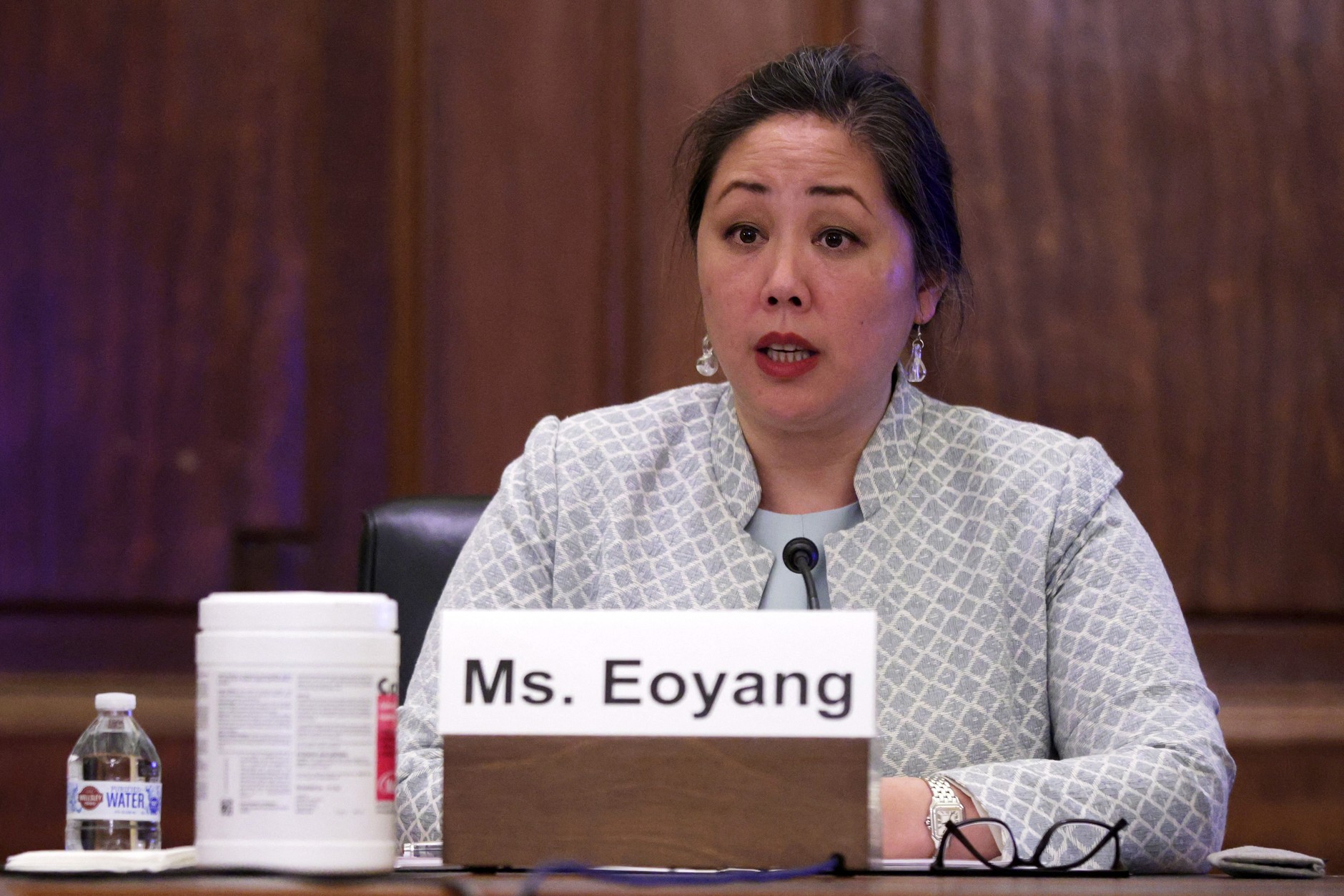 Mieke Eoyang, then deputy assistant secretary of defense, during a hearing before the Senate subcommittee on cybersecurity. Washington, June 23, 2021