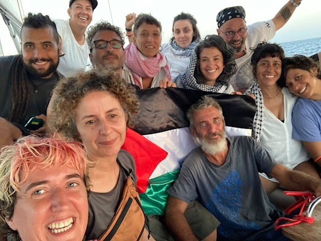 Czech activist with other flotilla participants