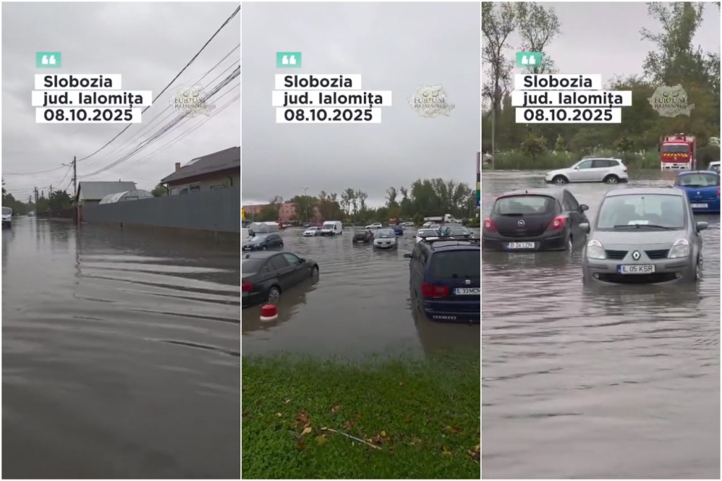 Floods in the municipality of Slobozia Photo: Facebook/ Alexandru Potor