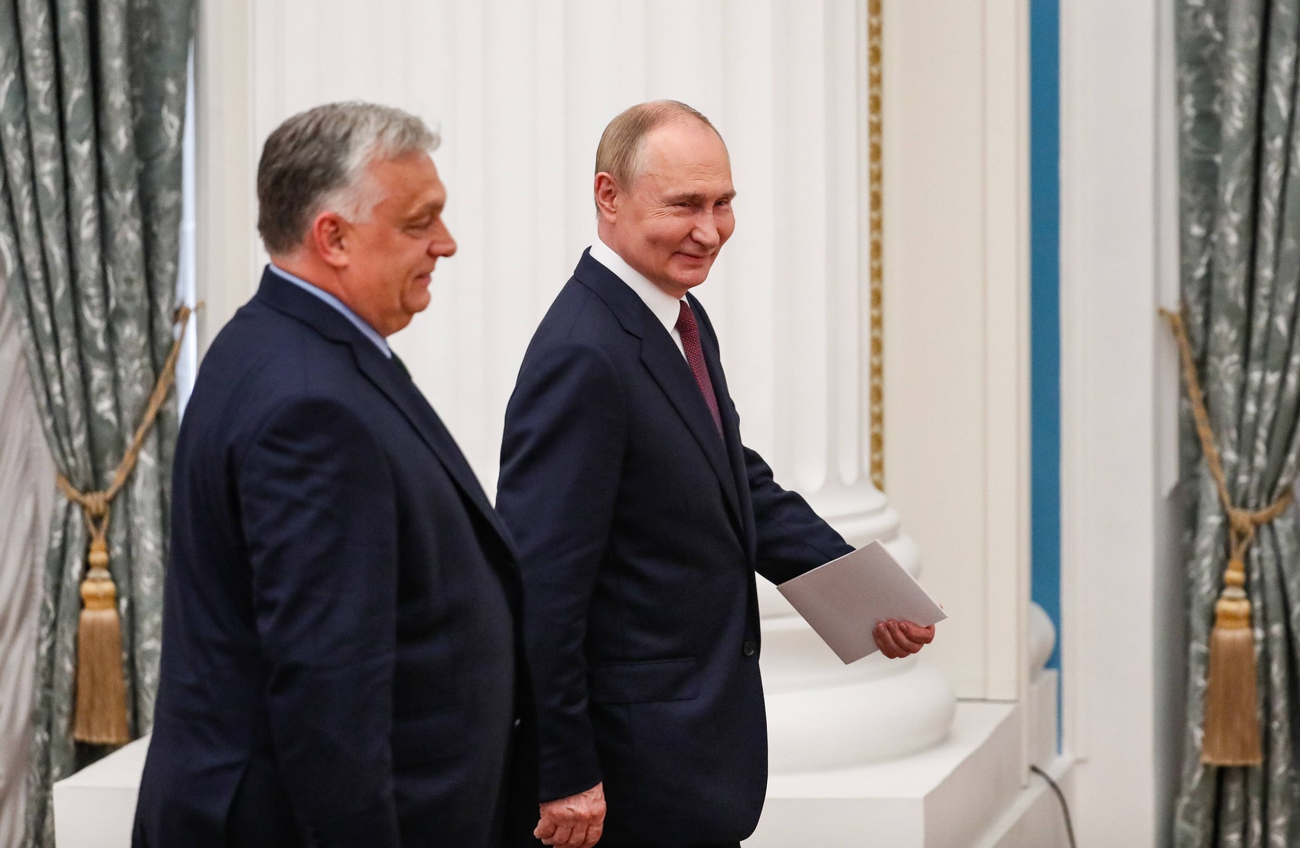Viktor Orban and Vladimir Putin in the Kremlin, 5/07/2024