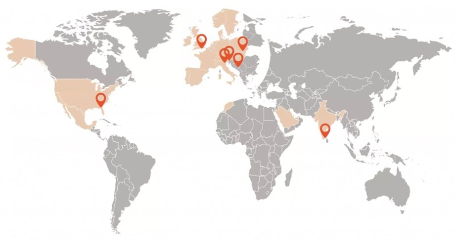Gala Group has companies including: in the USA, Great Britain, India, Germany and Hungary.