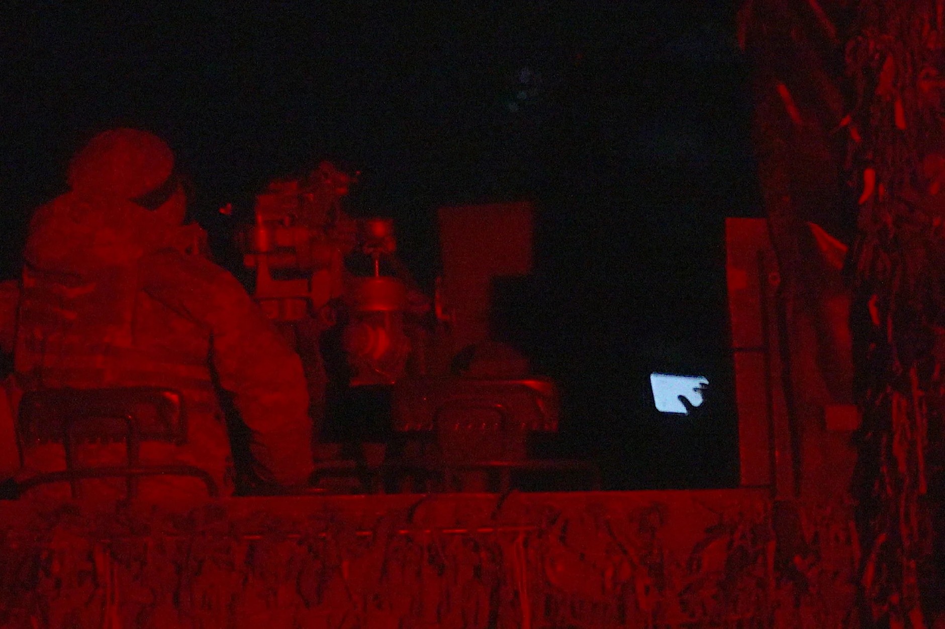 Mobile Ukrainian unit monitoring the surroundings