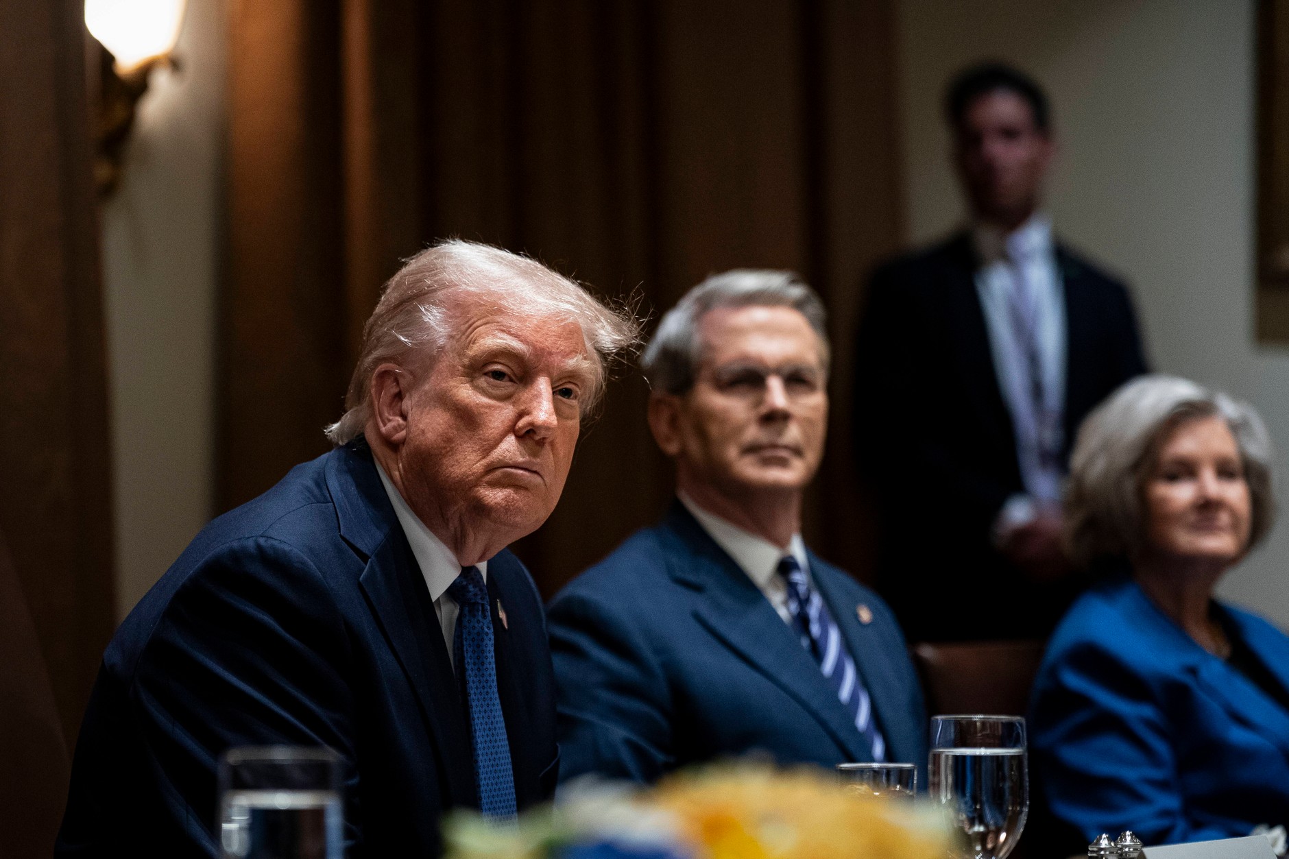 Donald Trump, President of the United States, and Scott Bessent, Secretary of the Treasury. Washington, April 24, 2025