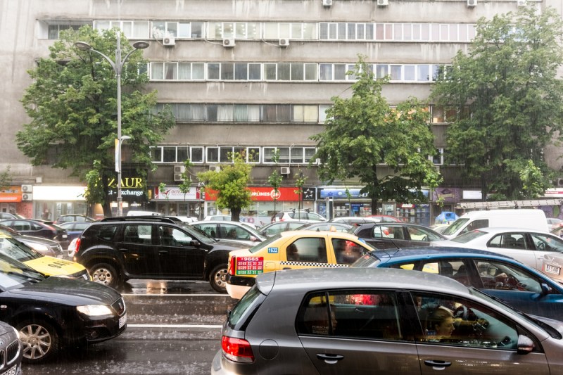 Romanians take their car instead of an umbrella. Photo: Shutterstock