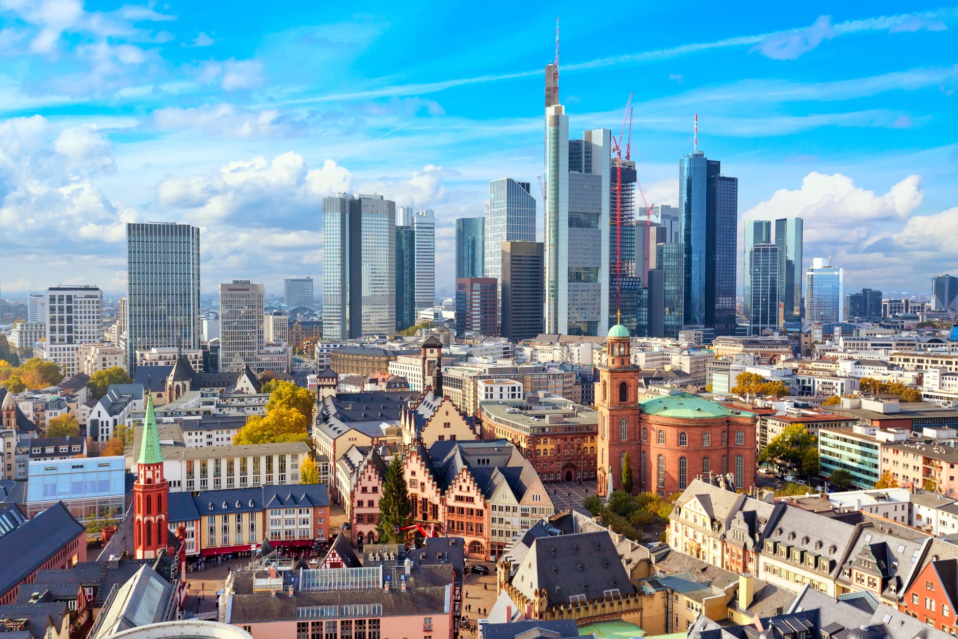 Centrum Frankfurt am Main, financial capital of Germany. Illustrative photo