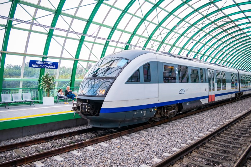 The connecting train between Henri Coandă and Gara de Nord Airport. Photo: Cristi Croitoru | Dreamstime.com