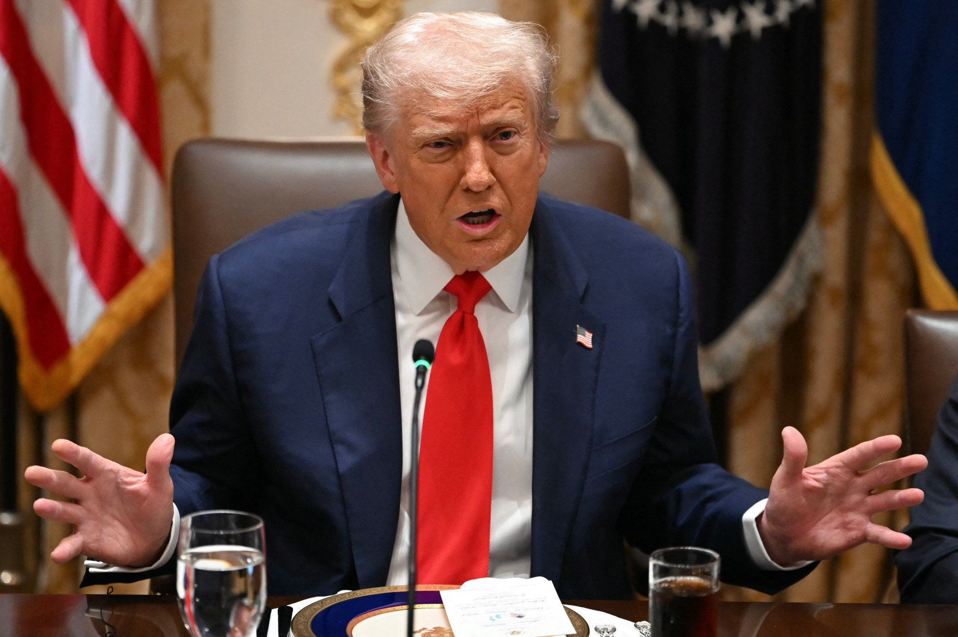 US President Donald Trump at the White House in Washington, DC, October 14, 2025.