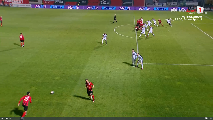 Eppel's goal from Csikszereda - CFR Cluj. PHOTO: Prima Sport 1 capture