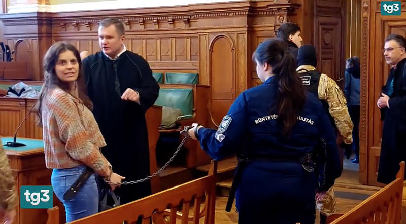 Ilaria Salis is judged by a court in Budapest, photo: TG3 / Zuma Press / Profimedia Images