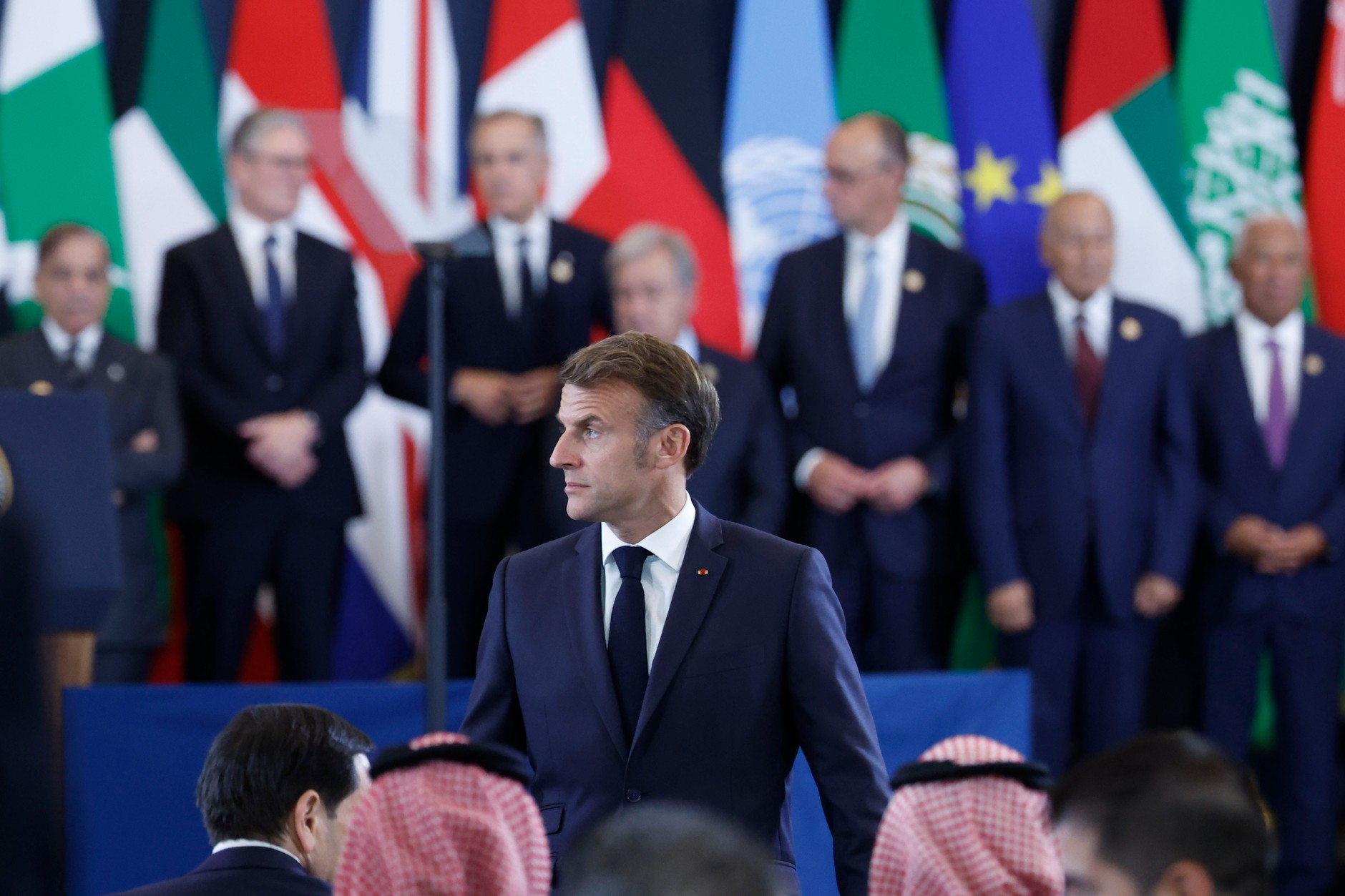 Emmanuel Macron in Sharm el-Sheikh, Egypt, October 13, 2025.
