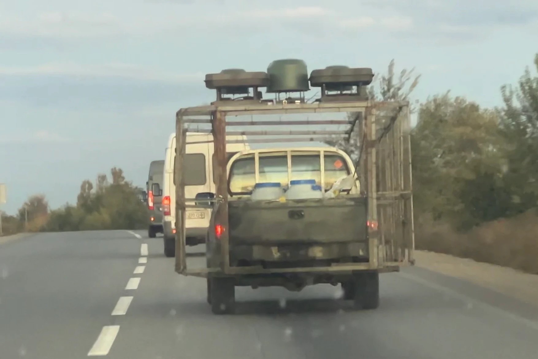 A vehicle with anti-drone technology