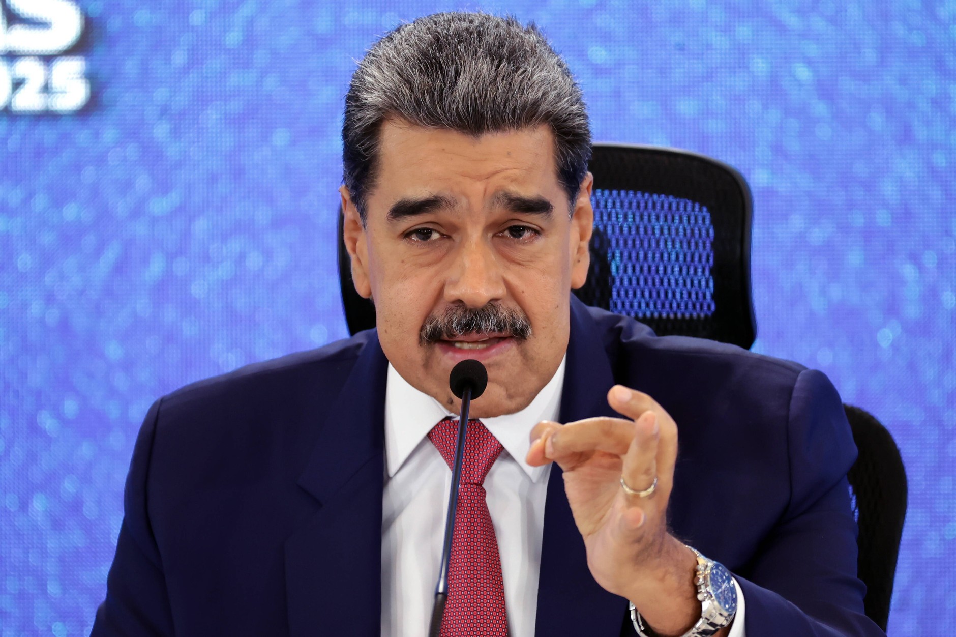 Venezuelan President Nicolas Maduro during a press conference in Caracas, September 15, 2025.