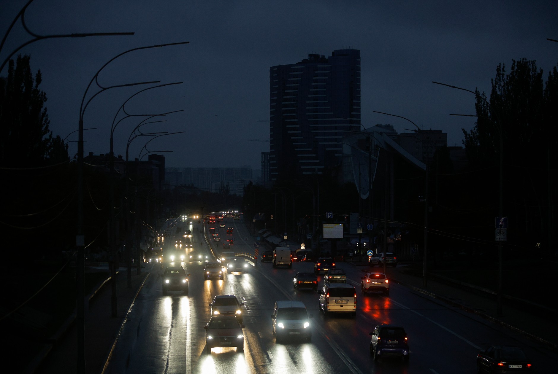 Kyiv in darkness, October 10, 2025.