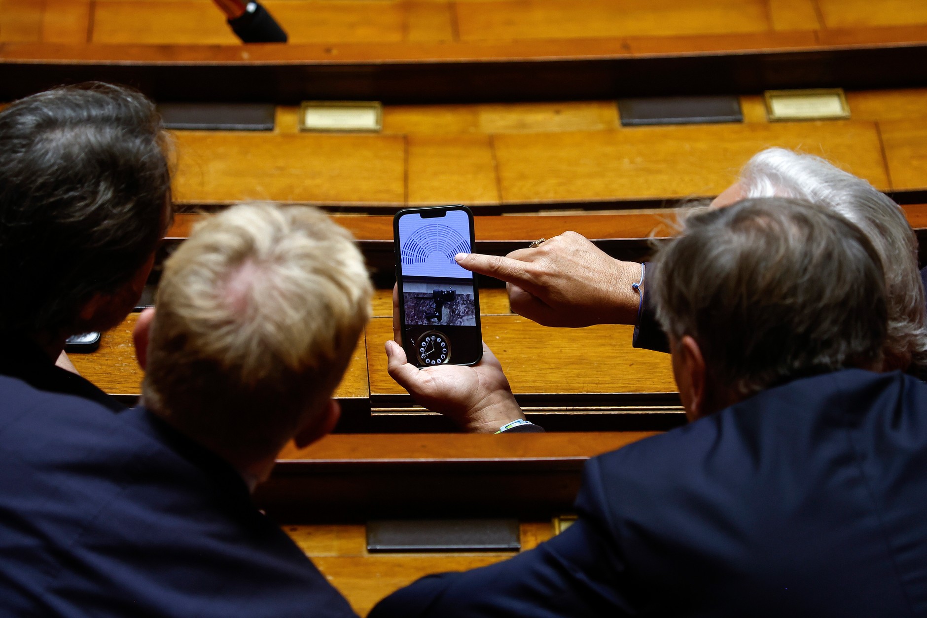 French MPs checking the result of the vote of no confidence in French Prime Minister Sebastien Lecornu and his government at the National Assembly of France in Paris, October 16, 2025.