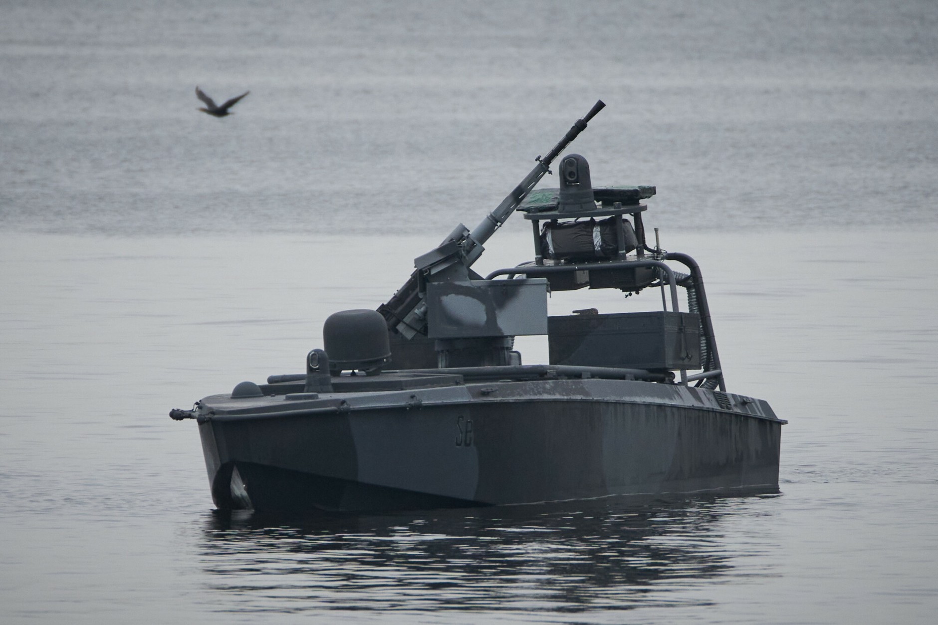 A Sea Baby drone during a demonstration conducted by the Security Service of Ukraine at an undisclosed location in Ukraine, October 17, 2025.
