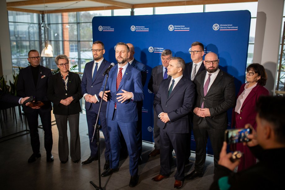 The head of the Ministry of National Defense, Władysław Kosiniak-Kamysz, during the conference in Słupsk, where Norway signed the Baltic Declaration