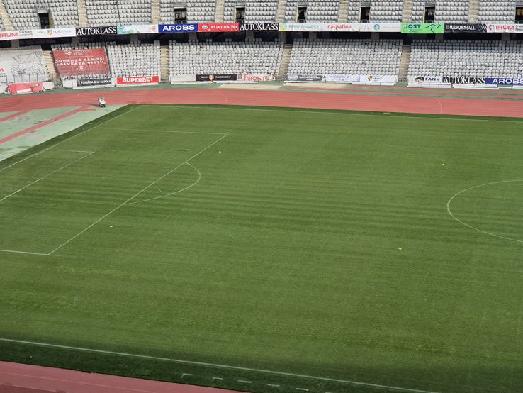 New lawn on Cluj Arena // PHOTO: Facebook @Consiliul County Cluj