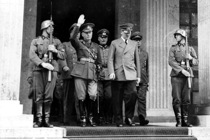 Marshal Antonescu with Adolf Hitler PHOTO Bundesarchiv Bild