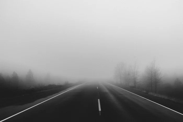   Road traffic is difficult due to dense fog. PHOTO: Archive 
