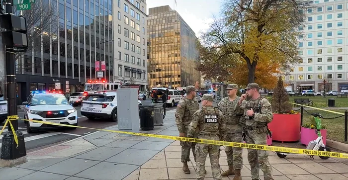 Two members of the National Guard were shot. PHOTO video capture X/@the_typical_lib