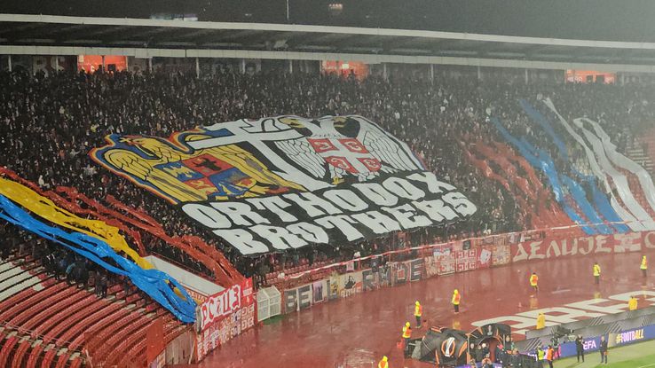 Scenography of the Serbs at the Red Star - FCSB