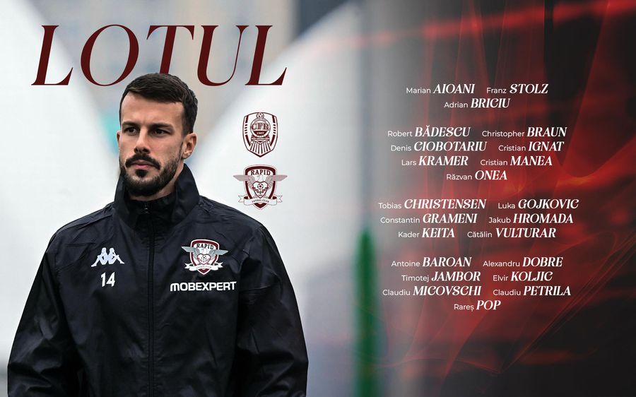 Cristi Ignat, the defender of Rapid, for the first time in the squad since June // PHOTO: Facebook Starting teams at CFR Cluj - Rapid: Gâlcă sends him as a starter after two months!