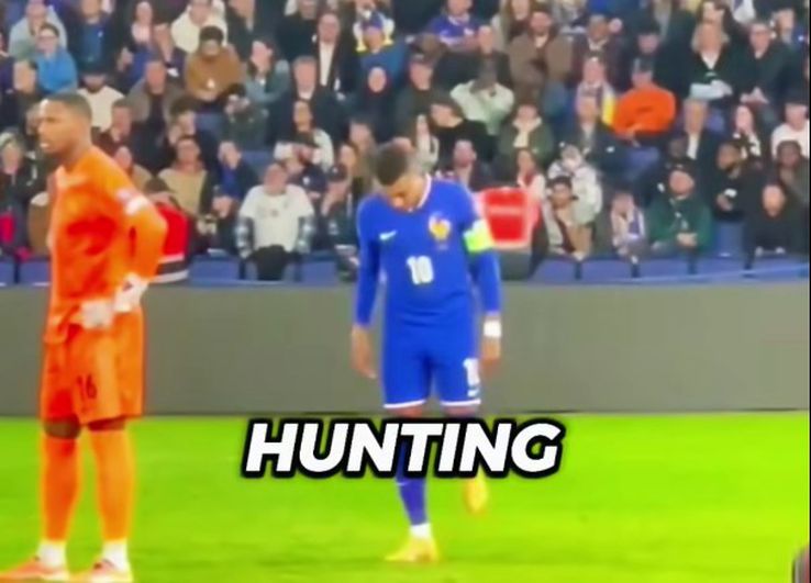 Kylian Mbappe intentionally damages the penalty spot to