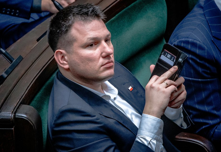 Sławomir Mentzen in the parliamentary benches