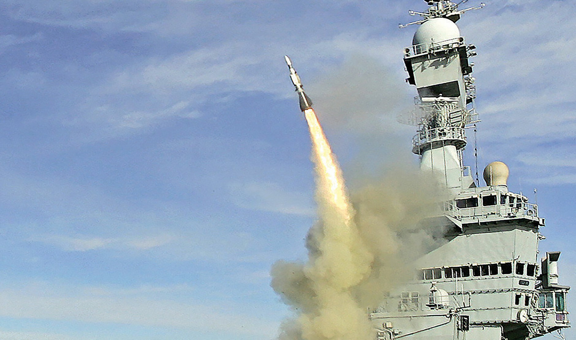 Launch of an ASTER 30 missile from the aircraft carrier Charles de Gaulle. France, February 3, 2023
