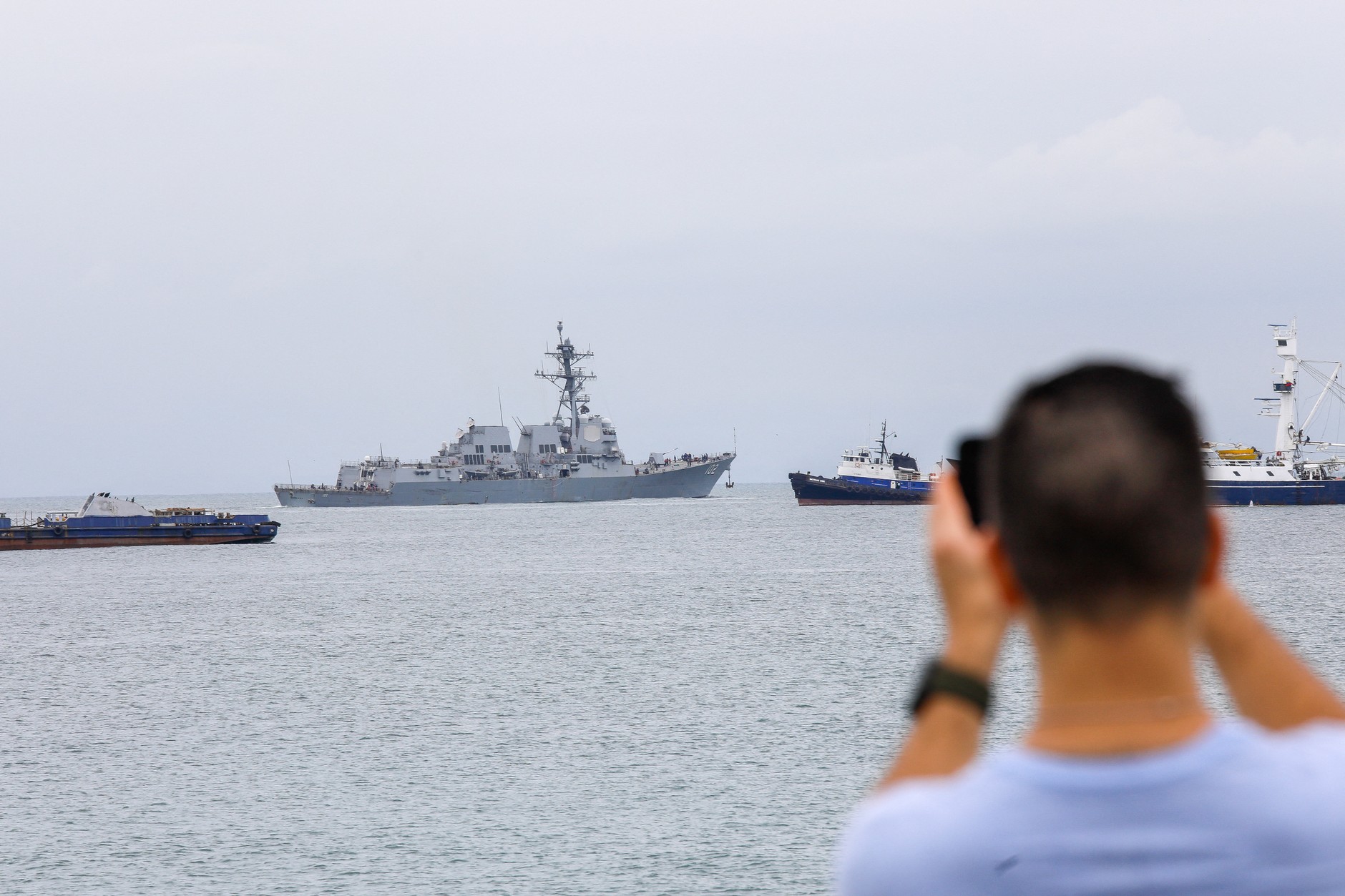 US Navy destroyer USS Sampson in Panama, September 2, 2025 (stock photo)