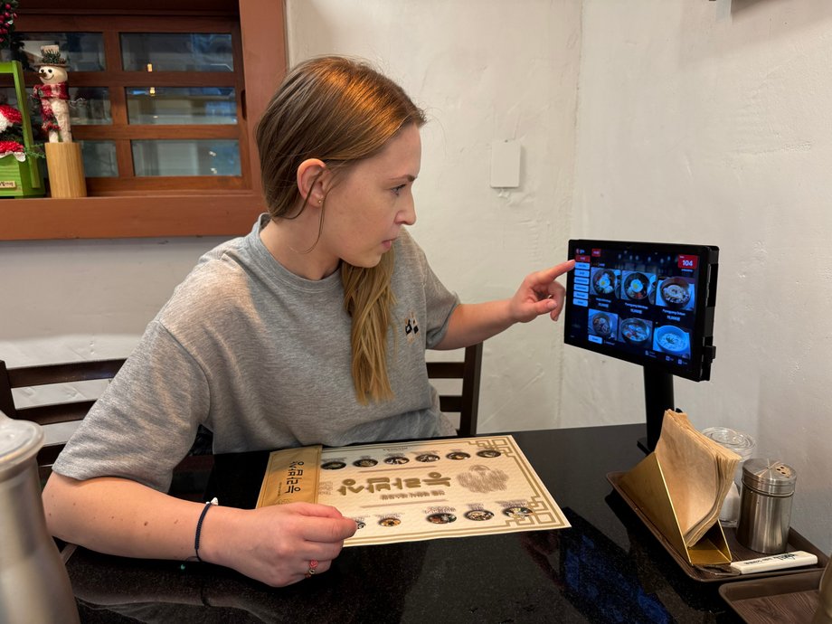 As in many Korean restaurants, you can place an order using a tablet