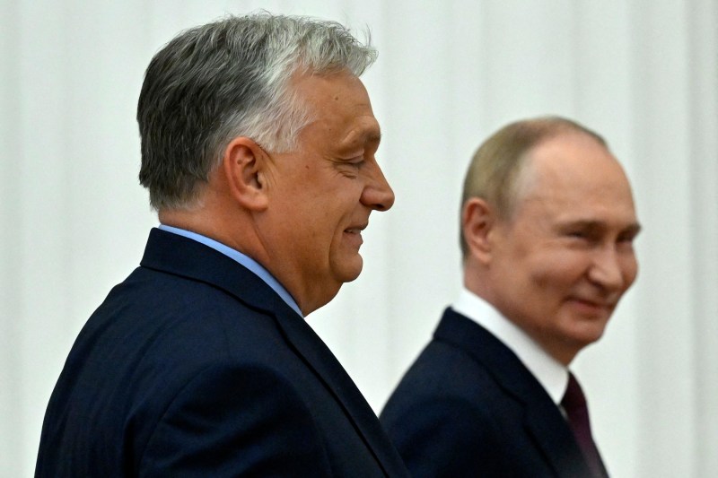 Hungarian Prime Minister Viktor Orban and Russian President Vladimir Putin at the Kremlin, July 5, 2024. PHOTO: Alexander NEMENOV / AFP / Profimedia