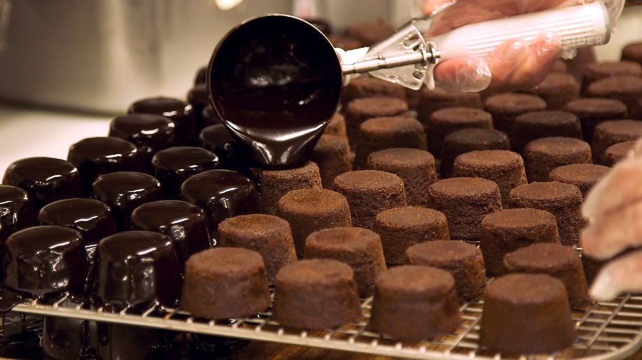 In the dessert department, chefs prepare cakes, chocolates and 100 different types of baked goods