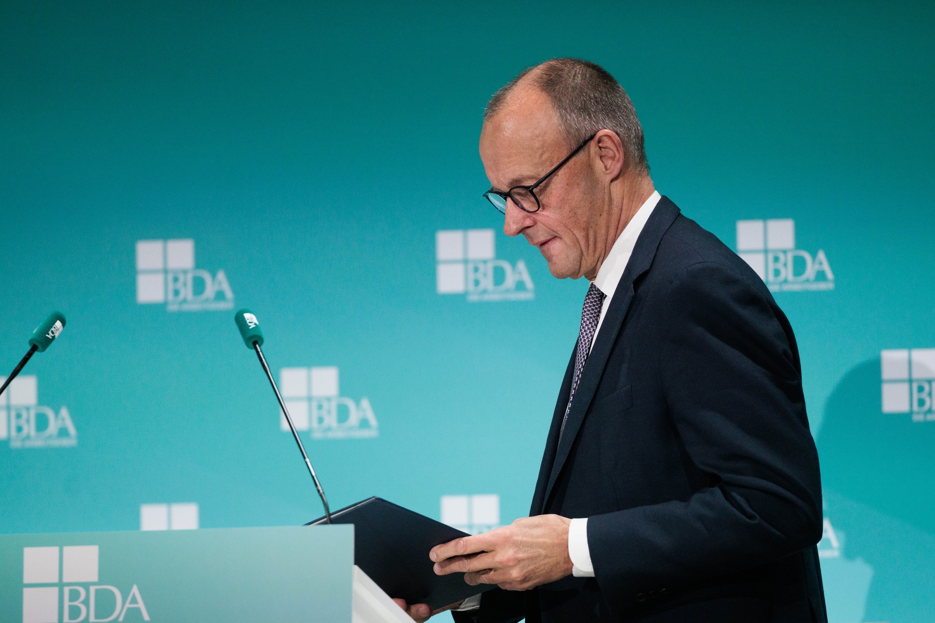 German Chancellor Friedrich Merz during the congress of the Confederation of German Employers' Associations, Berlin, November 25, 2025.