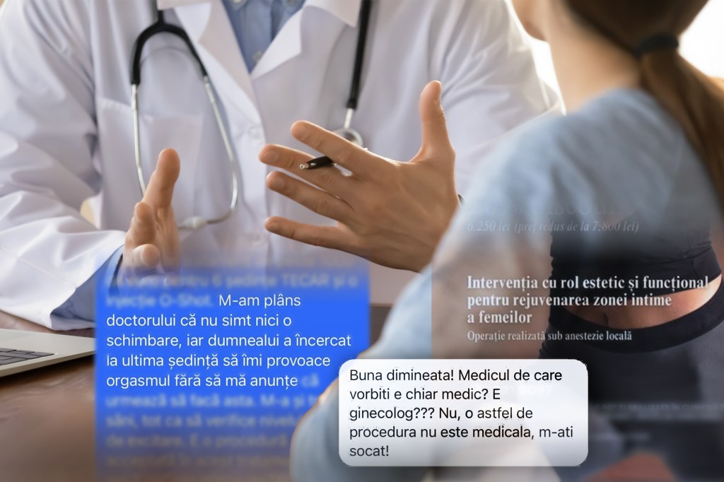 A woman's experience, told on a medical group. Background photo / Shutterstock. Collage: Ion Mateș / Hotnews