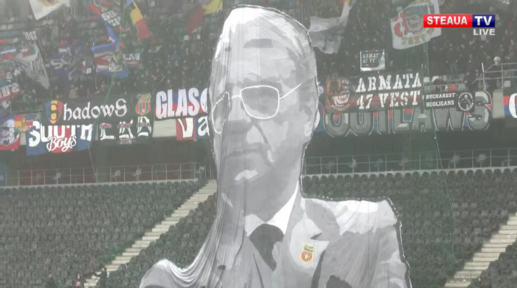 Emeric Ienei, honored on Ghencea / photo: YouTube capture Steaua TV