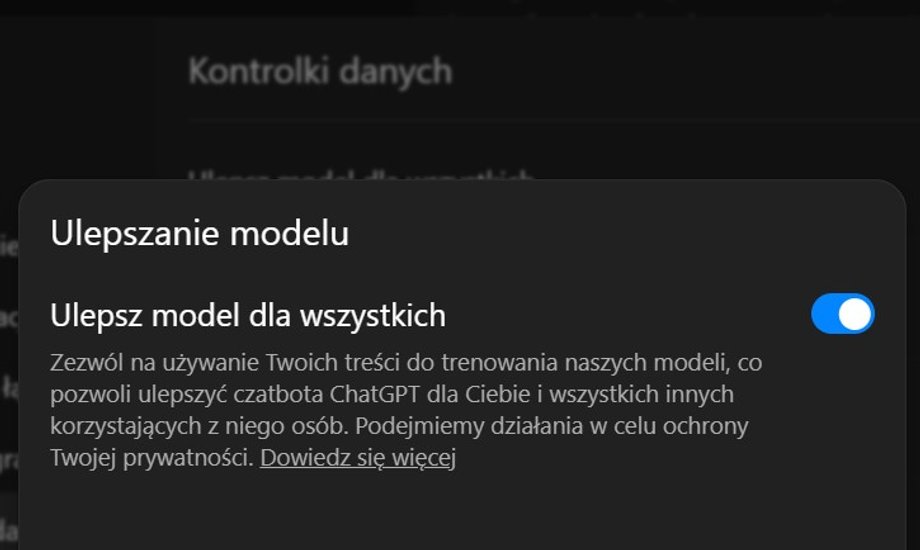 "Allow your content to be used to train our models, making the ChatGPT chatbot better for you and everyone else using it" - This option is enabled by default in ChatGPT, even in the paid version.