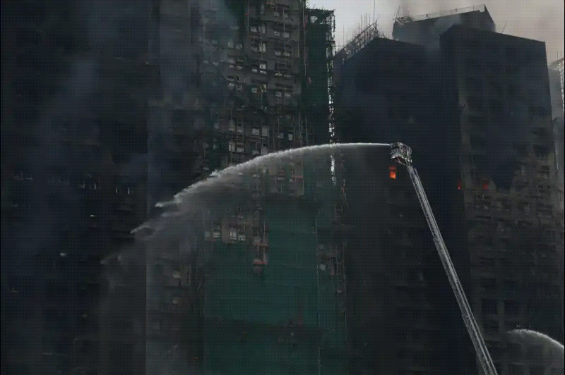 The fire in Hong Kong. Photo: Profimedia